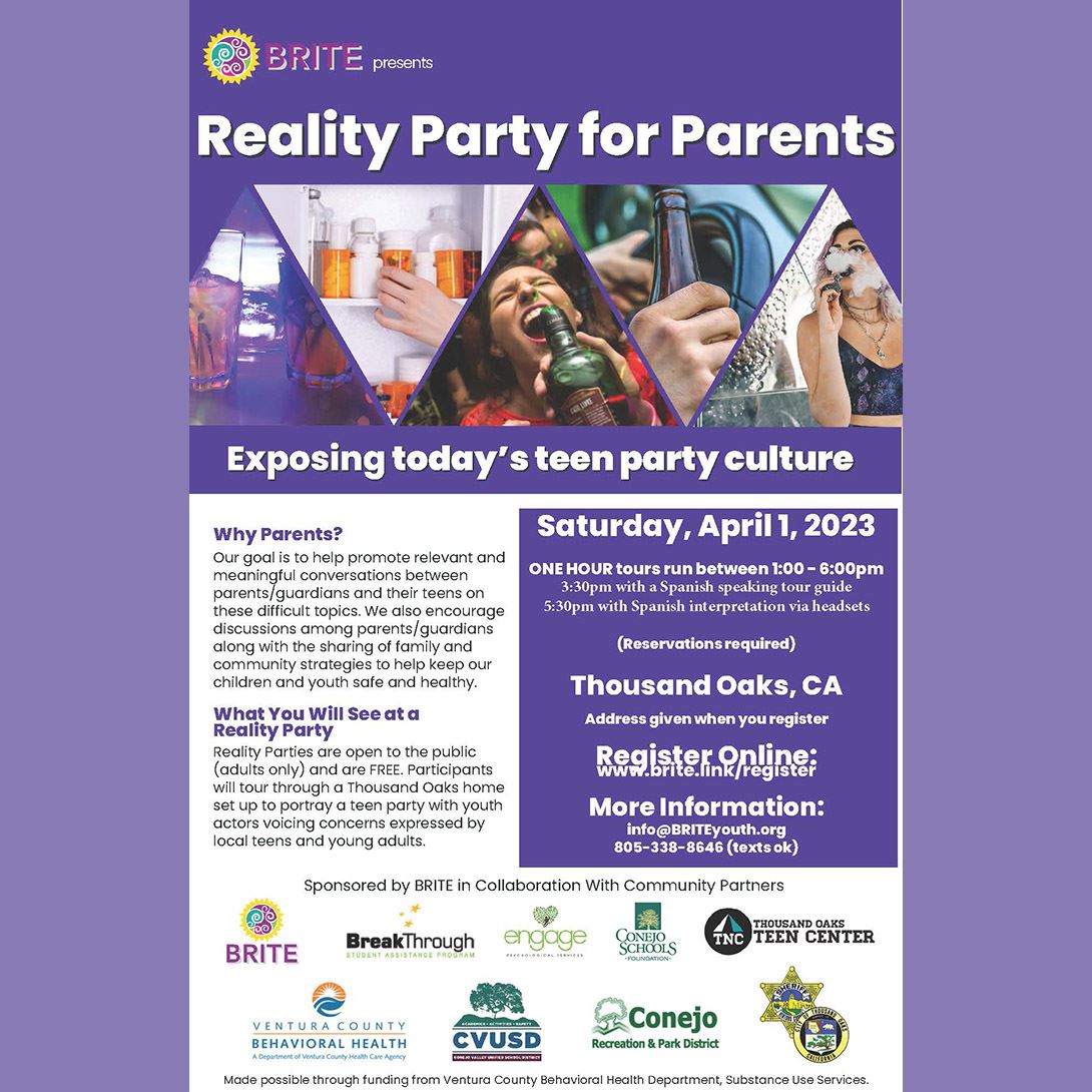  Parents/Guardians are Invited: "Reality Party for Parents" a FREE Event on April 1st